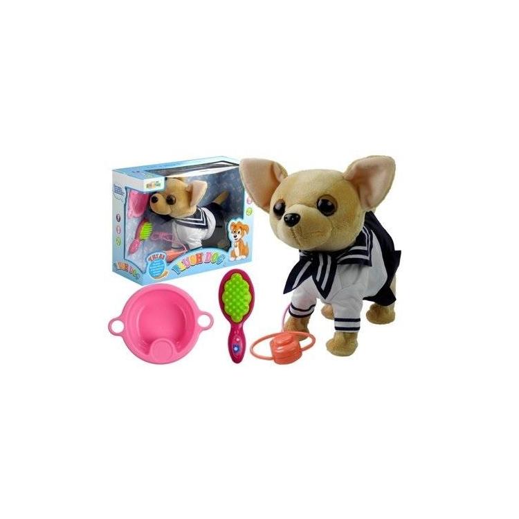 Interaktywny piesek na smyczy + akcesoria