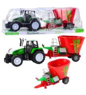 Traktor rolniczy z przyczepą mieszalnik paszy