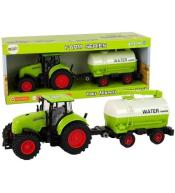 Traktor z przyczepą zielony