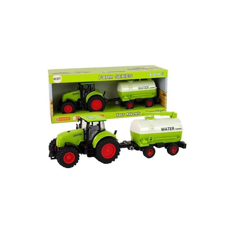 Traktor z przyczepą zielony