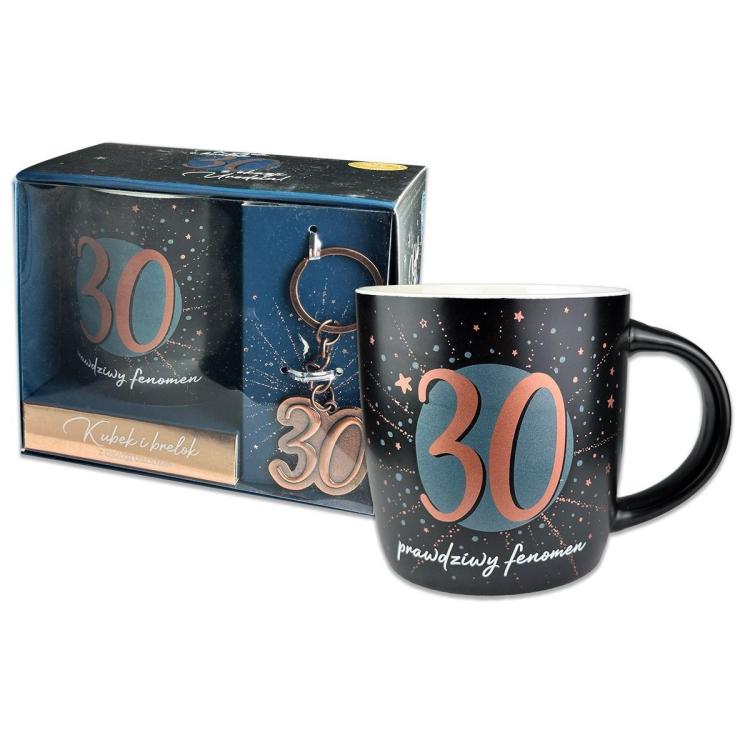 Kubek Denim z metalowym brelokiem - 30 urodziny