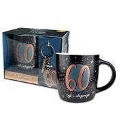 Kubek Denim z metalowym brelokiem - 60 urodziny