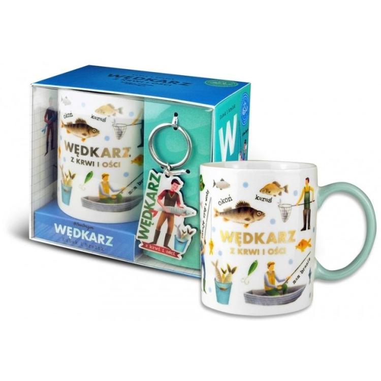 Zestaw kubek + brelok Wędkarz