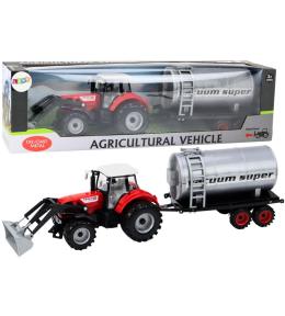 Traktor z cysterną na napęd czerwony