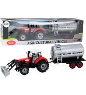 Traktor z cysterną na napęd czerwony