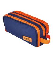 Piórnik kosmetyczka potrójny blue/orange