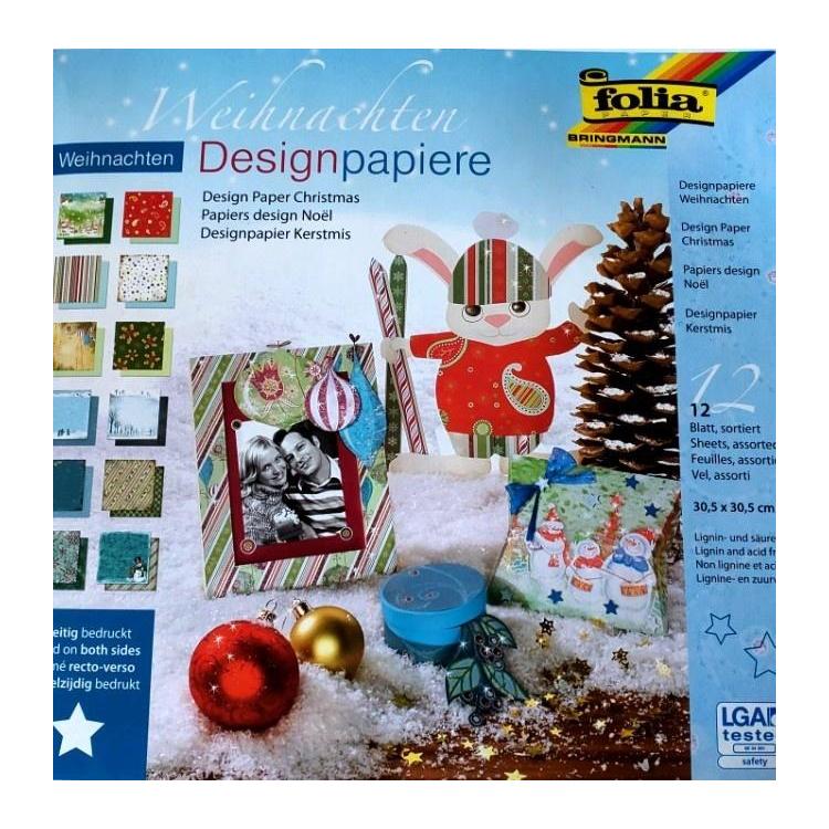 Blok 12 arkuszy design paper święta