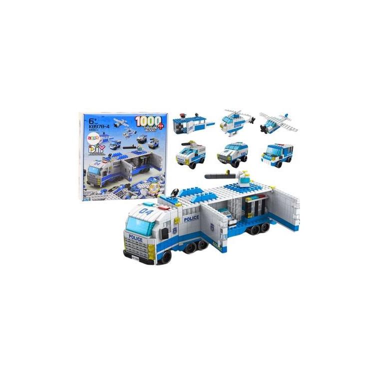Klocki konstrukcyjne 6w1 Ciężarówka police 1000el