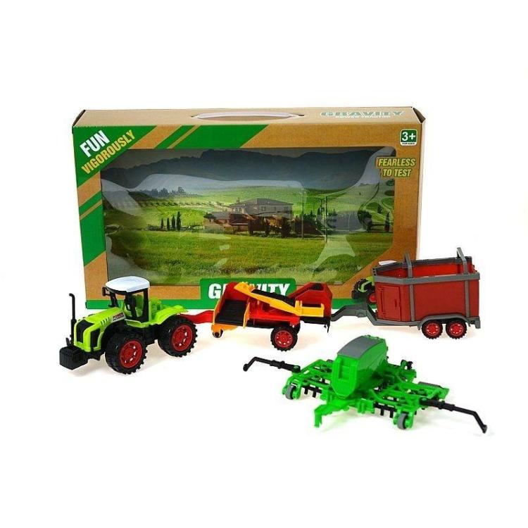 Traktor z maszynami rolniczymi napęd na kolo