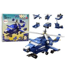 Klocki Konstrukcyjne 6w1 Helikopter police 1000el