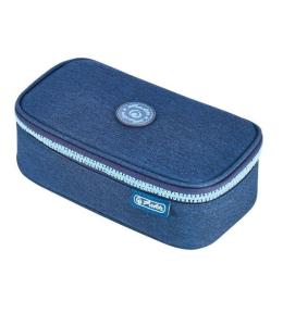 Piórnik z klapką bez wyposażenia niebieski