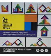Klocki drewniane tęczowe kreatywne
