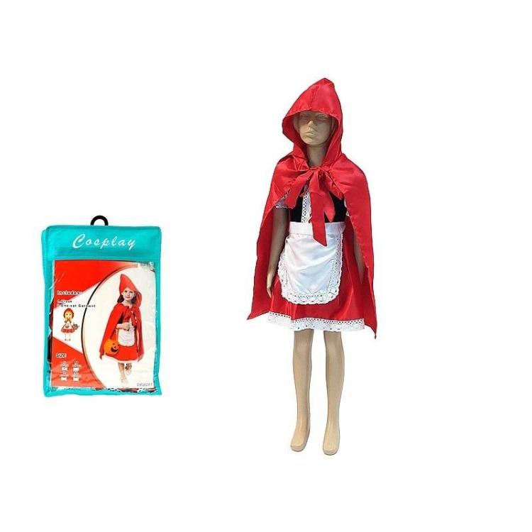 Strój karnawałowy czerwony kapturek r. 100-110cm