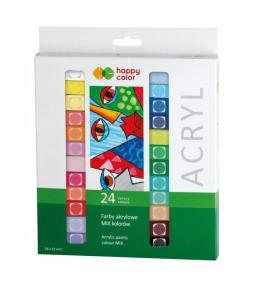 Farby akrylowe 24 kolory HAPPY COLOR