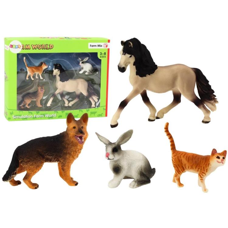 Figurki zwierząt domowych 4szt