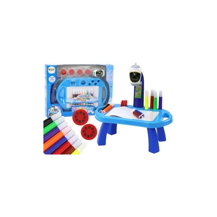 Stolik do rysowania z rzutnikiem niebieski