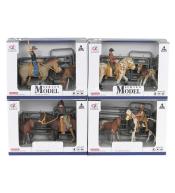 Stadnina, 2 konie, jeździec i akcesoria MIX