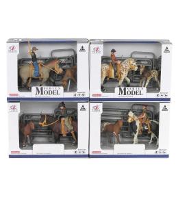 Stadnina, 2 konie, jeździec i akcesoria MIX