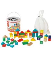 Klocki drewniane z numerkami 50szt