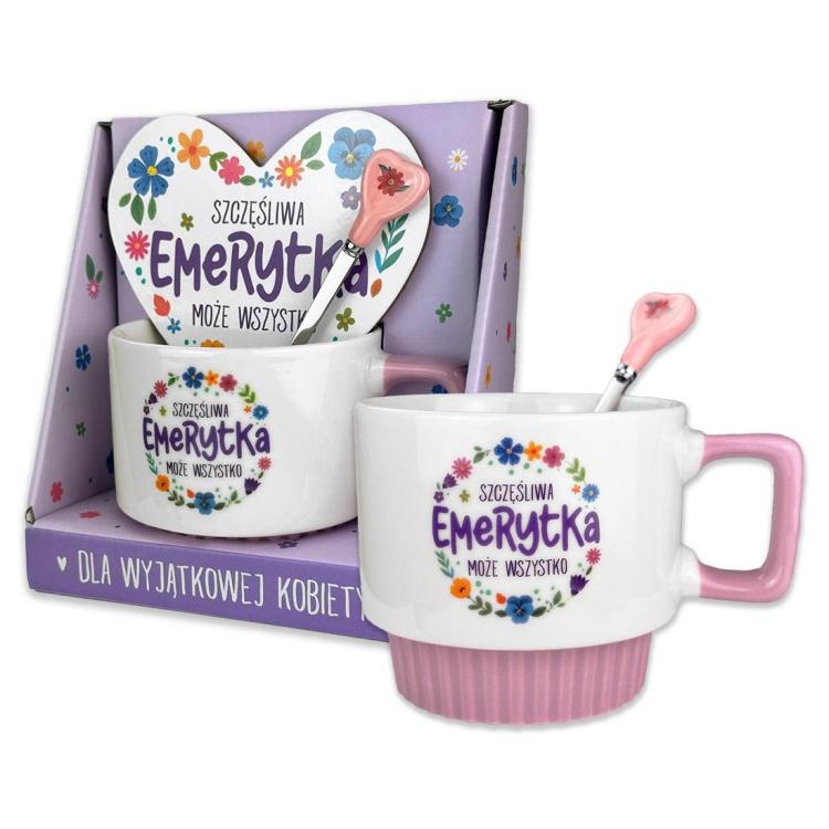 Kubek serce - Szczęśliwa emerytka