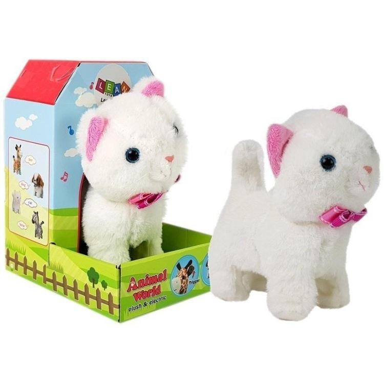 Kot interaktywny z dźwiękiem biały