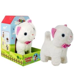 Kot interaktywny z dźwiękiem biały