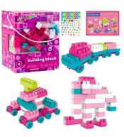 Klocki konstrukcyjne pastelowy róż 230el