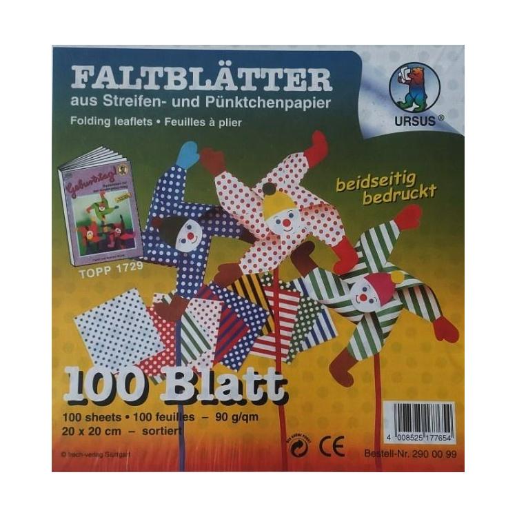Origami 20x20cm kropki/paski 100 arkuszy