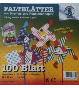 Origami 20x20cm kropki/paski 100 arkuszy