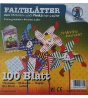 Origami 20x20cm kropki/paski 100 arkuszy