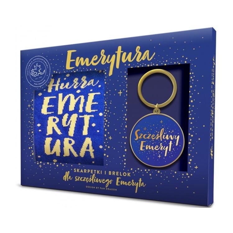 Zestaw brelok + skarpetki - Szczęśliwy emeryt