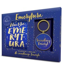 Zestaw brelok + skarpetki - Szczęśliwy emeryt