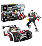 Klocki konstrukcyjne wyścigówka Robot 2w1 341el.