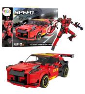 Klocki konstrukcyjne auto 2w1 GT3 czerwone 335el
