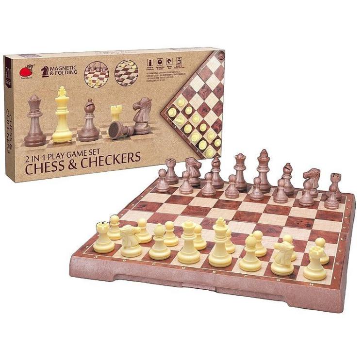 Szachy i warcaby 2w1 magnetyczne