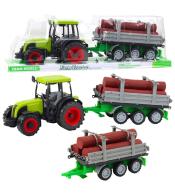 Traktor rolniczy z przyczepą do drewna