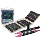 Flamastry brokatowe dwustronne 72 kolory