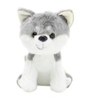 Wilk pluszowy biało-szary siedzący 20cm