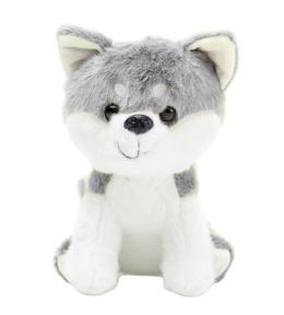 Wilk pluszowy biało-szary siedzący 20cm