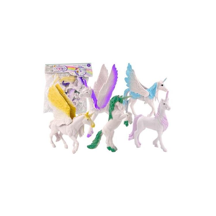 Zestaw figurek Jednorożec Pegaz biały skrzydła 6el