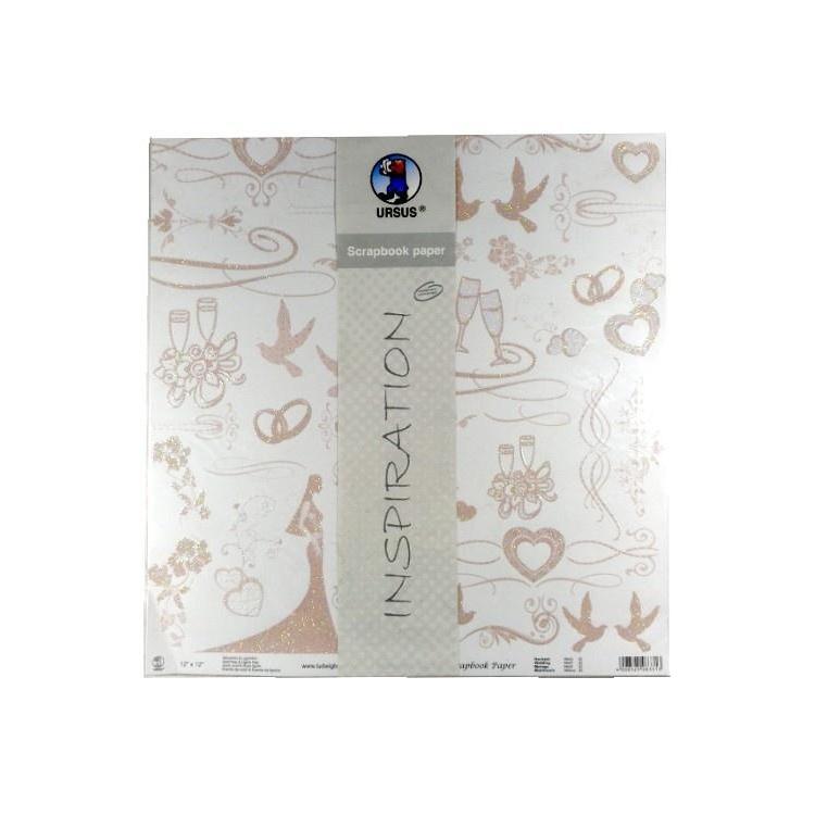 Papier do scrapbookingu ślub 5 arkuszy