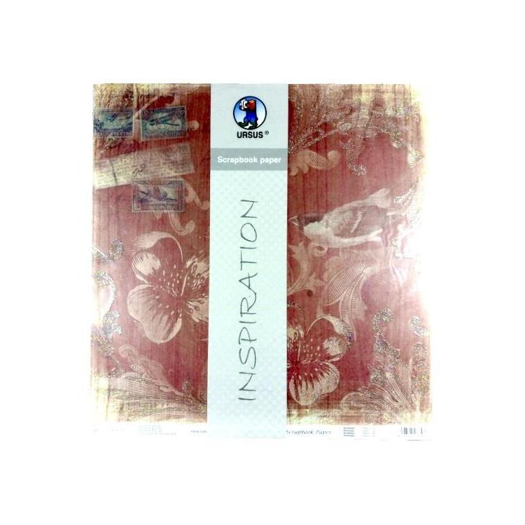 Papier do scrapbookingu Kwiaty i ptaki 5 arkuszy