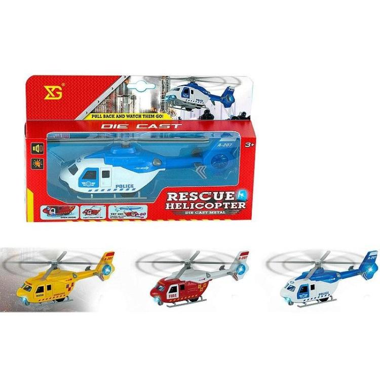 Helikopter śmigłowiec metalowy światło dźwięk MIX