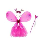 Strój wróżki ze skrzydłami motyla różowy
