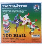 Origami 15x15cm kropki/paski 100 arkuszy