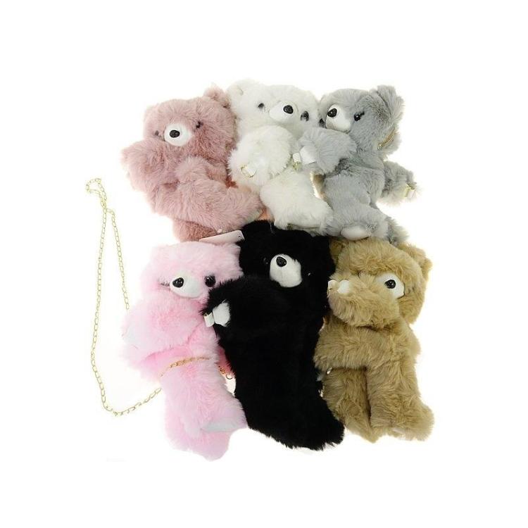 Torebka pluszowa miś z łańcuszkiem MIX