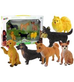 Zestaw 6 figurek psy rasowe