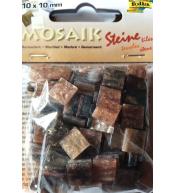 Mozaika kamyczki marmurkowe 10x10mm brązowa