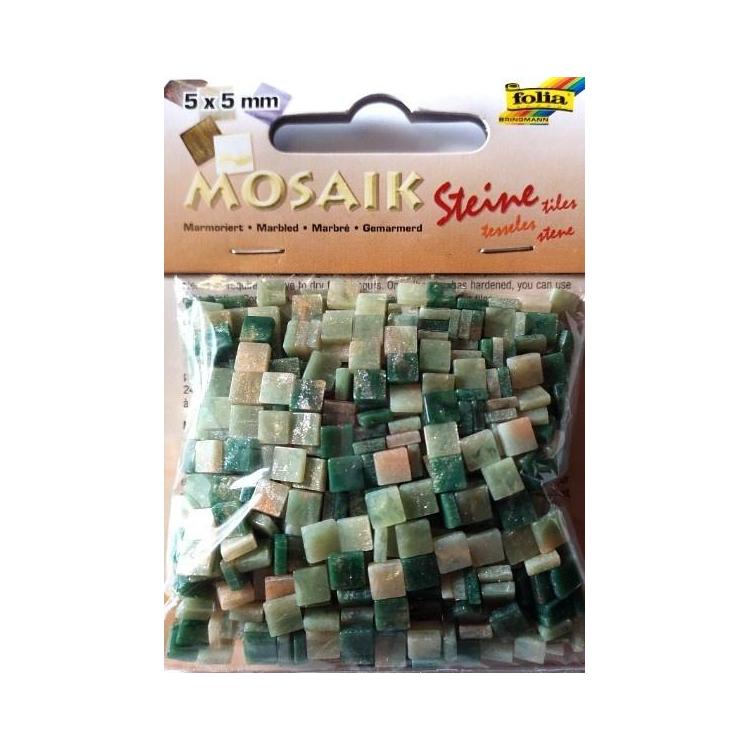 Mozaika kamyczki marmurkowe 5x5mm zielona