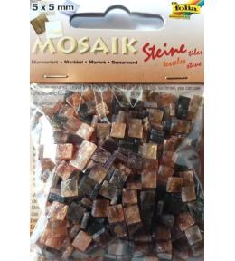 Mozaika kamyczki marmurkowe 5x5mm brązowa